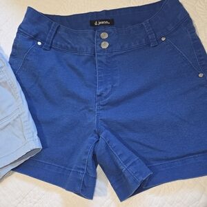 2 Pair Shorts, UNIONBAY Women's Jean Shorts & D Jeans Brand- Light Blue and Blue